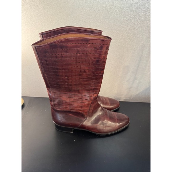 Lorenzo Banfi Men's 12 M Boot Brown Leather Round Toe Mid Calf Cowbody Western - Picture 4 of 10